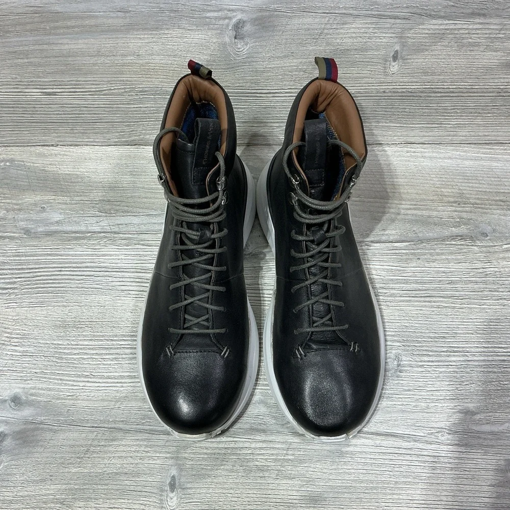 Thomas & Vine Black Leather Gentleman's Lace Up Extra Light Casual Boots Size 10